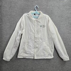 LRG Men Jacket L White Tree Logo‎ Coach Button Long Sleeve Y2K